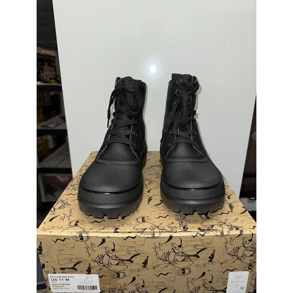 Karl Lagerfeld Men's Mid Height Winter Performance Boot, Black, US 11 - Picture 5 of 7